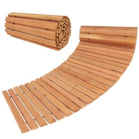 7ft Wooden Garden Pathway, 0.6 "Thick Roll-Up Anti-Slip Walkway, Natural Fir Wood