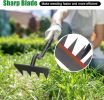 56-In. 4-Tine Long-Handle Garden Weeder Rake & Hoe