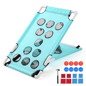 12-Hole Cornhole Game Set, Portable Poolside Bean Bag Toss Game, Teal