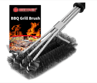 18-Inch 3-in-1 Stainless Steel Grill Brush, BBQ Grill Cleaner