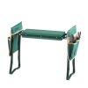 Heavy-Duty Folding Garden Kneeler & Seat Set with 6-In. Wide Pad and 2 Tool Bags, Green