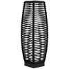 26.75-In. Solar Rattan Floor Lamp, Outdoor Garden Lantern, Black