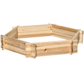 Hexagon Raised Garden Bed, Screwless Fir Wood Planter Box for Herbs, Vegetables & Flowers,39" x 36"