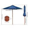 9-Ft. Wooden Patio Umbrella with Pulley, Navy