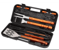 13-Pc. Stainless Steel BBQ Grill Tool Set with Wooden Handles & Carrying Case