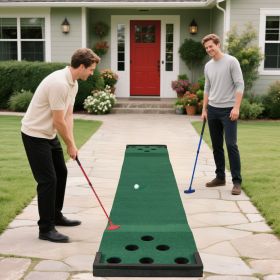 11 ft Putting Green Set with 2 Adjustable Putters and 6 Balls