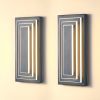 2-Pack 15.7-In. 3-Tier LED Outdoor Wall Sconces with Warm White Light, Black