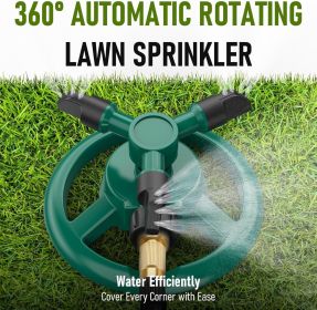 360° Rotating Lawn & Garden Sprinkler, Adjustable Spray Modes