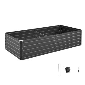 Metal Raised Garden Bed, 6.7 x 3 x 1.5 ft Galvanized Planter Box with Open Bottom, Reinforced Frame & Safety Edges