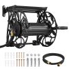 Wall-Mounted Garden Hose Reel, 135-Ft. Capacity, 5/8-Inch Hose, Black