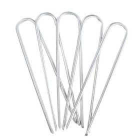 50-Piece 6" Metal Landscape Spikes, Curved Lawn, Shade Net & Garden Stakes