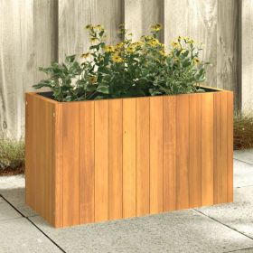 Natural Solid Acacia Wood Garden Planter with Non-Woven Liner 23.2"x10.8"x13.8"