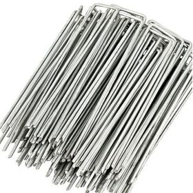 50-Piece 12" Metal Landscape Spikes, Lawn, Shade Net & Garden Stakes