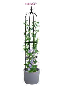 6.2 Ft Garden Obelisk Trellis, Rustproof Plastic-Coated Metal Plant Support, Black