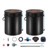 2-Bucket 5-Gallon Deep Water Culture Hydroponic Grow System Kit, Black