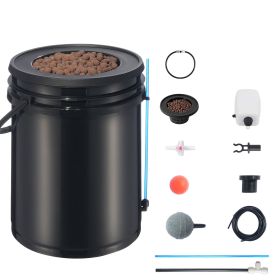 5-Gallon Deep Water Culture Hydroponic Grow System Kit with Top Drip, Black