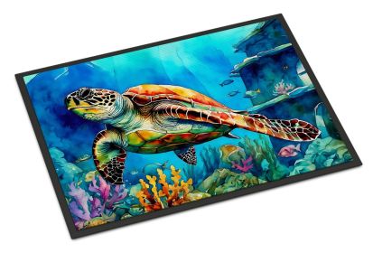 Loggerhead Sea Turtle Doormat, Indoor Outdoor Non-Slip Mat, 18" x 27"