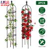 2-Pack 5.9 Ft Adjustable Garden Obelisk Trellis, Climbing Plant Support, Black