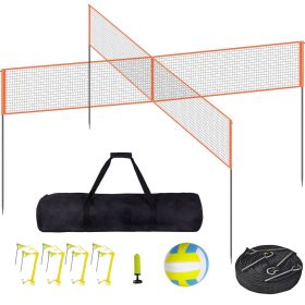 4-Way Badminton and Volleyball Set, Adjustable 5.1 ft or 7.4 ft Net
