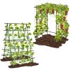 A-Frame Cucumber Trellis with Netting for Climbing Plants, Outdoor Garden Support