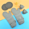 6-Pc. Silicone Grill Heat Protection Set, Oven Mitts, Trivets & Pinch Mitts, Gray