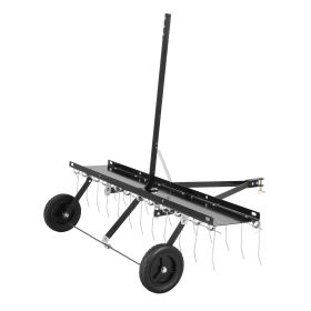 48-In. Tow-Behind Lawn Dethatcher with 24 Spring Steel Tines & Lift Handle
