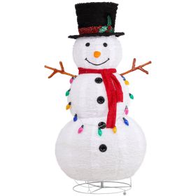 4ft Lighted Snowman Christmas Yard Decoration, Pre-Lit with 100 White LEDs