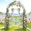7 ft Metal Garden Arbor with Gate and Plant Trellis