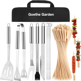 9-Piece Stainless Steel BBQ Grill Tools Set with Storage Bag