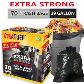 39-Gallon Disposable Garbage Bags, 70-Piece Box for Garden & Outdoor Cleanup