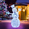 5ft Pre-Lit Christmas Snowman with Stars, 140 Cold White LED Lights