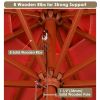 9-Ft. Wooden Patio Umbrella with Pulley, Red