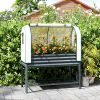 Galvanized Raised Garden Bed Kit with Greenhouse Cover, Elevated Planter, Bottom Shelf