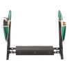 Heavy-Duty Folding Garden Kneeler & Seat Set with 8-In. Wide Pad & Tool Bags, Green