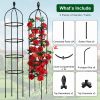 2-Pack 5.9 Ft Adjustable Garden Obelisk Trellis, Climbing Plant Support, Black