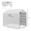 8 x 6 Ft. Portable Greenhouse with 3-Tier Shelves, Accessories, & Mesh Door