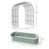 3-in-1 Raised Garden Bed Kit with Arch Trellis, Climbing Net, Green