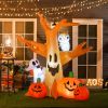 7.5ft Lighted Halloween Inflatable Tree with Owl, Ghost & Pumpkins