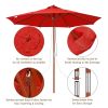 9-Ft. Wooden Patio Umbrella with Pulley, Red
