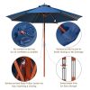 9-Ft. Wooden Patio Umbrella with Pulley, Navy