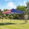 10 x 10 Ft Pop-Up Canopy Tent, One-Push Setup, American Flag