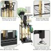 35-Tool Heavy-Duty Metal Garden Tool Organizer Rack with Hooks & Leveling Feet