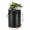 4-Bucket 5-Gallon Deep Water Culture Hydroponic Grow System Kit, Black