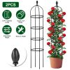 2-Pack 5.9 Ft Adjustable Garden Obelisk Trellis, Climbing Plant Support, Black
