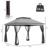 10.7 x 10.7 Ft Pop-Up Canopy Gazebo with Zipper Netting, Light Gray