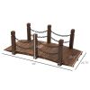 5ft Fir Garden Bridge, Wooden Footbridge with Metal Chain Railings