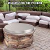 Fire Pit Cover Lid, 20" Portable Firepit Spark Screen,Stainless Steel Steel Metal Cover, Easy-Opening Outdoor Wood Burning and Camping Stove Accessory