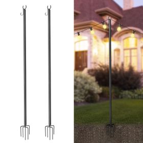 Outdoor String Light Pole 10-FT 2-Pack