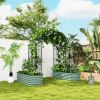 3-in-1 Raised Garden Bed Kit with Arch Trellis, Climbing Net, Green