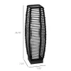26.75-In. Solar Rattan Floor Lamp, Outdoor Garden Lantern, Black